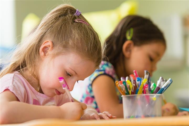 Montessori transition class children working independently in Plano TX