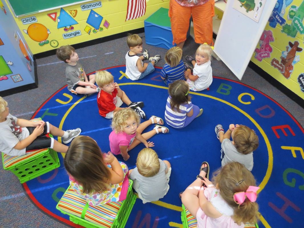 Twos Montessori classroom circle time in Plano TX