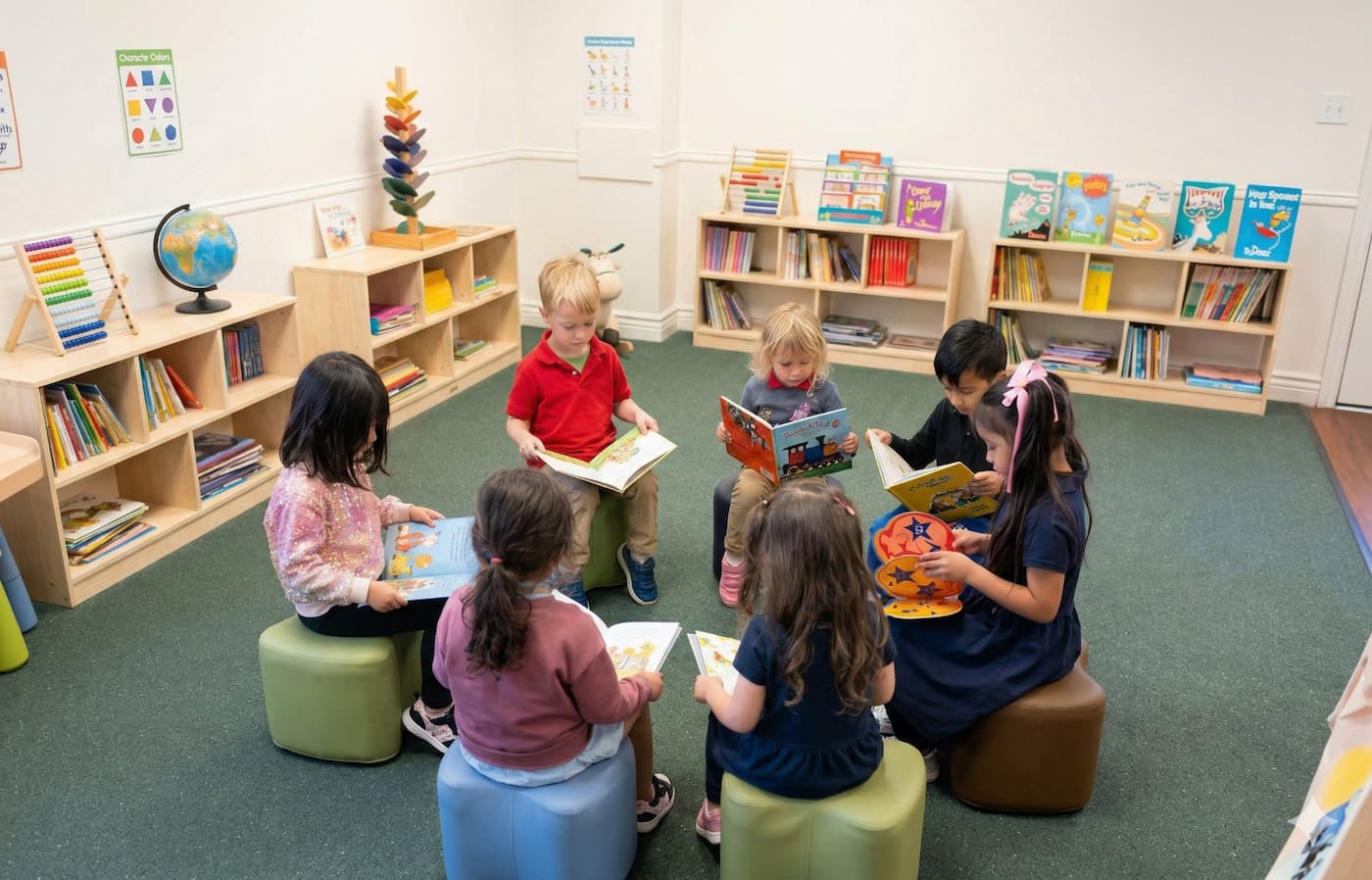 Montessori education philosophy children reading independently in Plano TX