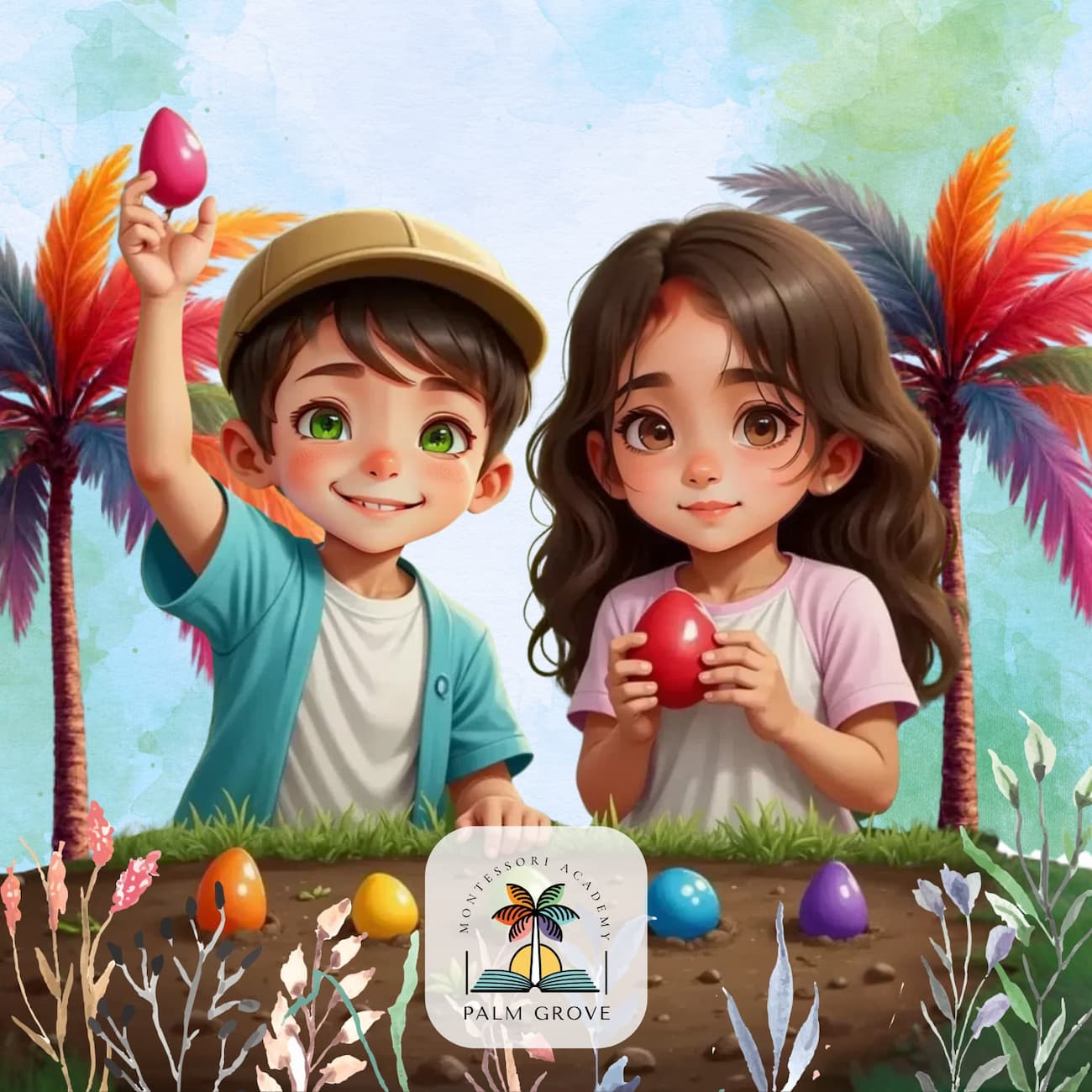 Palm Grove character story introducing Montessori values in Plano TX