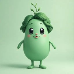 Green Harmony character representing peace and balance at Palm Grove Montessori